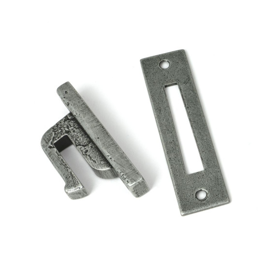 Locking Reeded Casement Fastener - Pewter