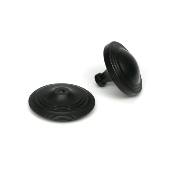 Art Deco Centre Door Knob Matt Black