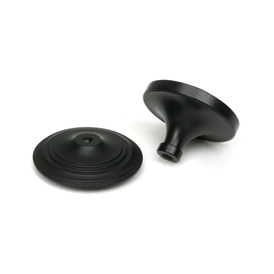 Art Deco Centre Door Knob Matt Black