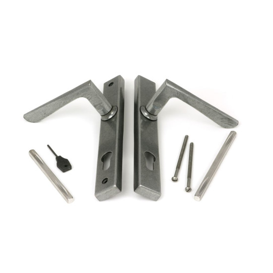 Slimline Lever Espagnolette Lock Set Pewter Eaton