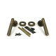 Brompton Unsprung Lever Door Handle on Round Rose Set - Burnished Brass