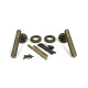 Brompton Unsprung Lever Door Handle on Art Deco Rose Set - Burnished Brass