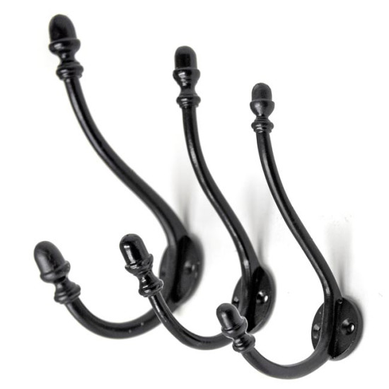 Acorn Hat and Coat Hook - Black Finish