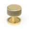 Aged Brass Brompton Cabinet Knob on Round Rose