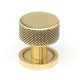 Aged Brass Brompton Cabinet Knob on Round Rose