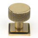 Aged Brass Brompton Cabinet Knob on Square Rose