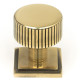 Aged Brass Judd Cabinet Knob on Square Rose