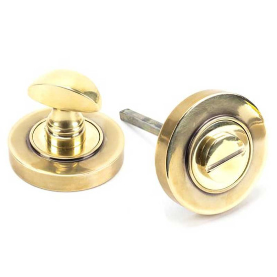 Aged Brass Round Bathroom Thumbturn Set