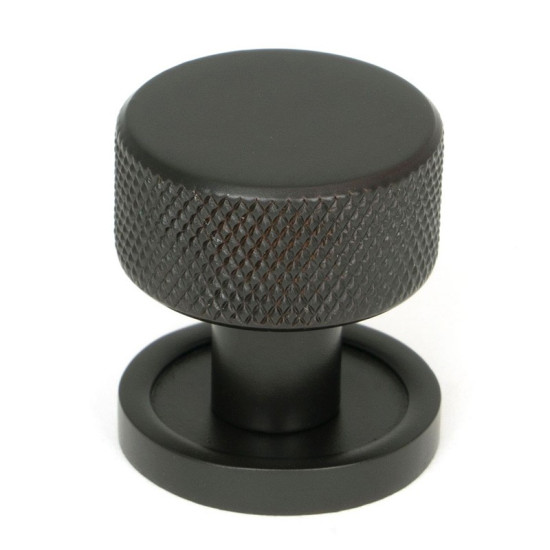 Aged Bronze Brompton Cabinet Knob on Round Rose