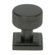 Aged Bronze Brompton Cabinet Knob on Square Rose