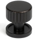 Aged Bronze Judd Cabinet Knob on Round Rose