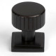 Aged Bronze Judd Cabinet Knob on Square Rose