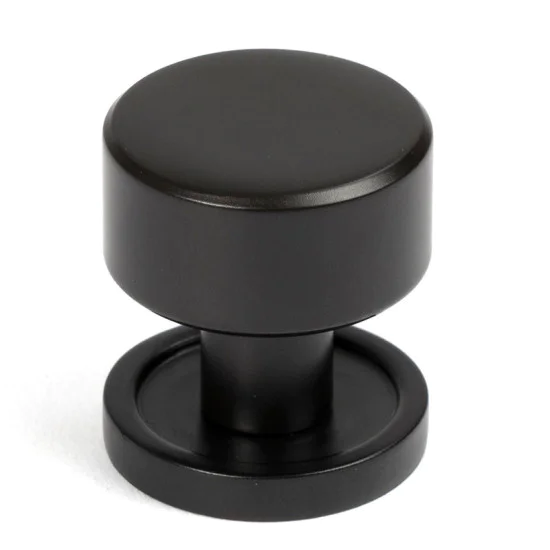 Aged Bronze Kelso Cabinet Knob on Round Rose