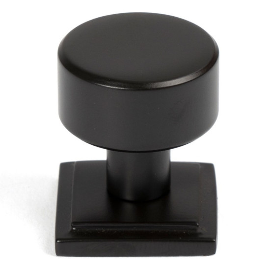 Aged Bronze Kelso Cabinet Knob on Square Rose