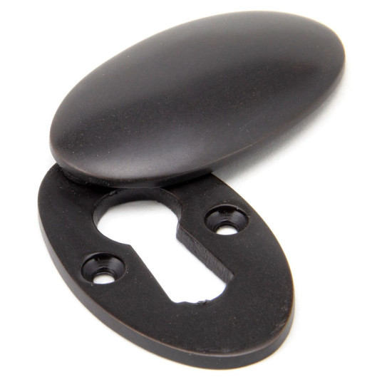 Aged Bronze Oval Escutcheon & Cover