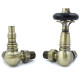 Amberley Thermostatic Radiator Valves - Antique Brass Corner TRV