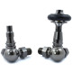 Amberley Thermostatic Radiator Valves - Black Nickel Corner TRV