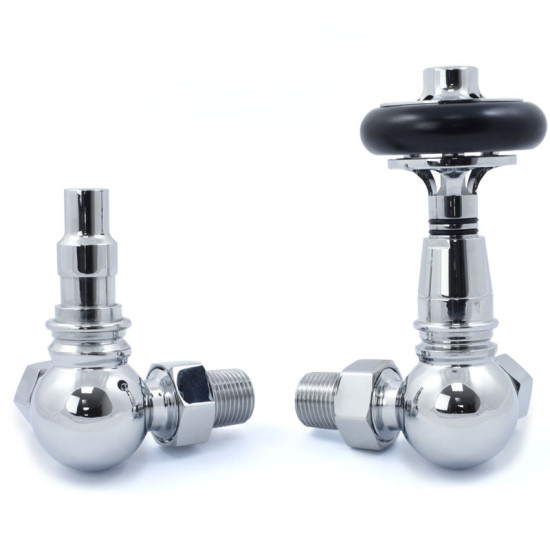 Amberley Thermostatic Radiator Valves - Chrome Corner TRV