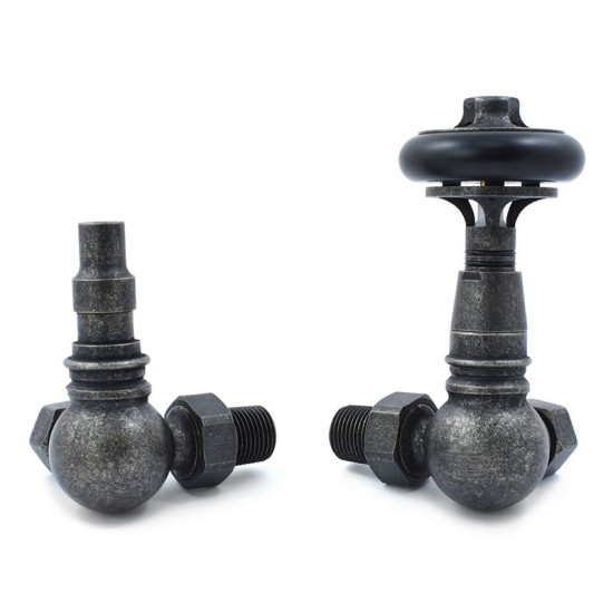 Amberley Thermostatic Radiator Valves - Pewter Corner TRV