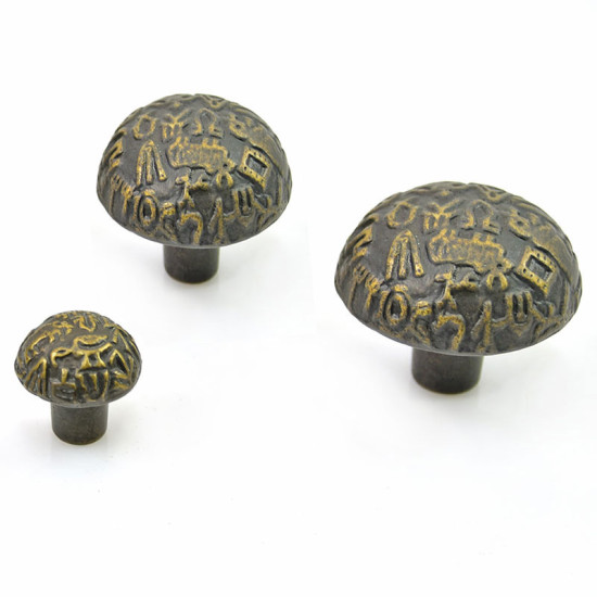 Antique Brass Aztec Knob