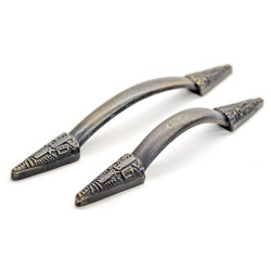 Antique Brass Gothic Aztec Edged Pull Handle