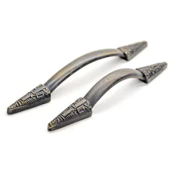 Antique Brass Gothic Aztec Edged Pull Handle