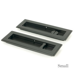 Art Deco Rectangular Pull Privacy Set - Matt Black