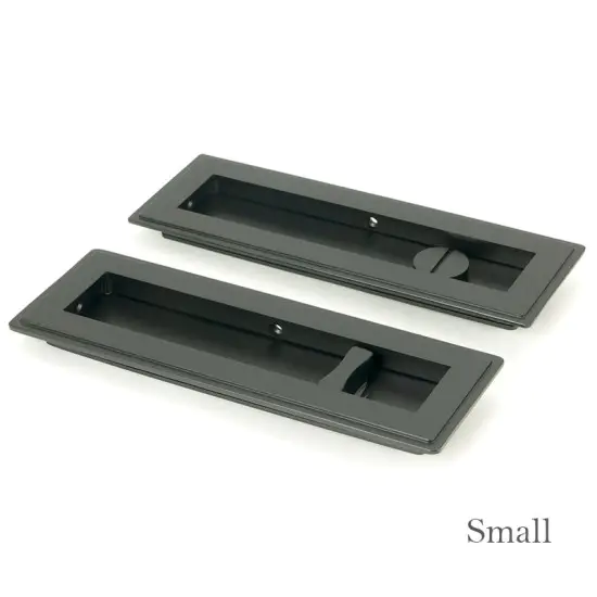 Art Deco Rectangular Pull Privacy Set - Matt Black