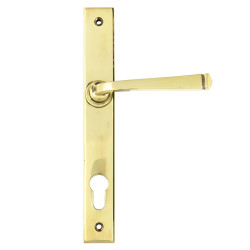 Avon Slimline Sprung Lever Espagnolette Lock Set - Aged Brass