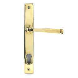Avon Slimline Sprung Lever Lock Set - Polished Brass