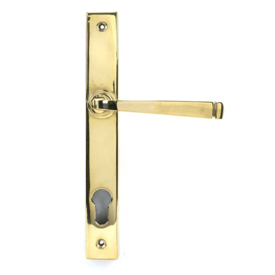 Avon Slimline Sprung Lever Lock Set - Polished Brass
