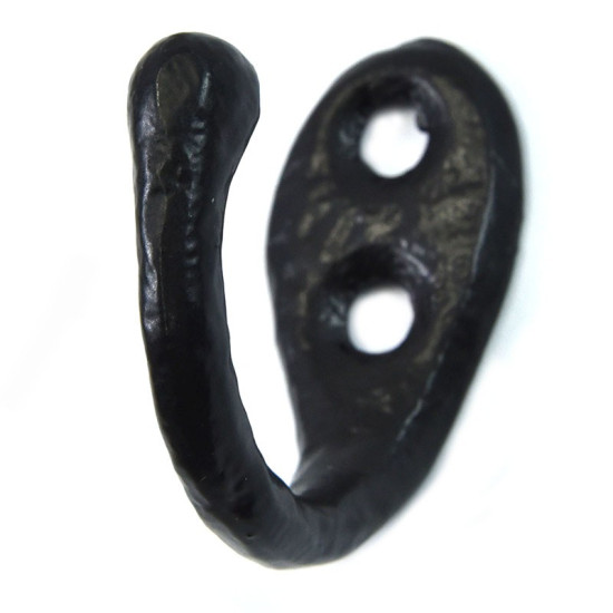 Single Loop Coat Hook - Black Finish