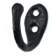 Single Loop Coat Hook - Black Finish