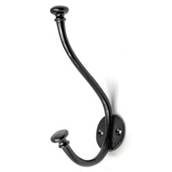 Ball Top Hat and Coat Hook - Black Finish
