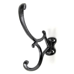 Kissing Curls Coat Hook - Black Finish