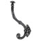 Crested Flute Hat and Coat Hook - Black Finish