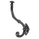 Crested Flute Hat and Coat Hook - Black Finish