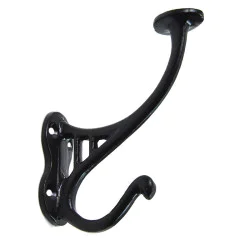 3 Bar Hat and Coat Hook - Black Finish
