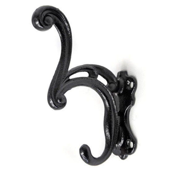 Waterfall Curve Coat Hook - Black Finish