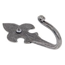 Blacksmith Pewter Patina Fleur De Lys Hat and Coat Hook
