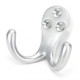 Celtic Double Coat Hook - Satin Chrome Finish