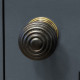 Beehive Ebony Cabinet Knob with Brass Rose