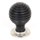 Beehive Ebony Cabinet Knob with Nickel Rose