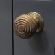 Beehive Rosewood Cabinet Knob with Brass Rose