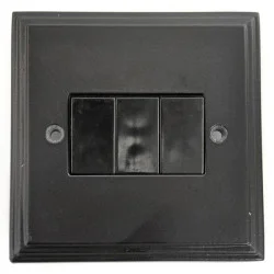 Black 3 Gang Light Switch