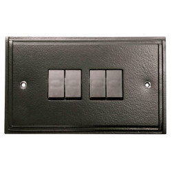 Black 4 Gang Light Switch