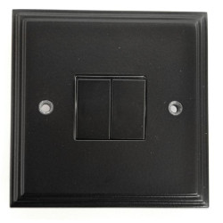 Black Double Light Switch