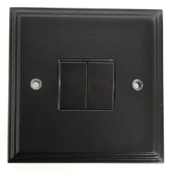 Black Double Light Switch