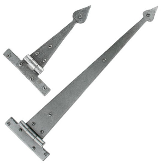 Blacksmith Pewter Patina Arrow Head Door Hinges
