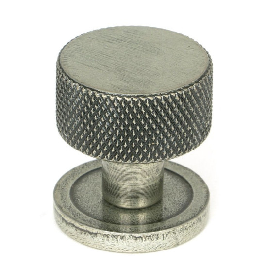 Blacksmith Pewter Patina Brompton Cabinet Knob on Round Rose